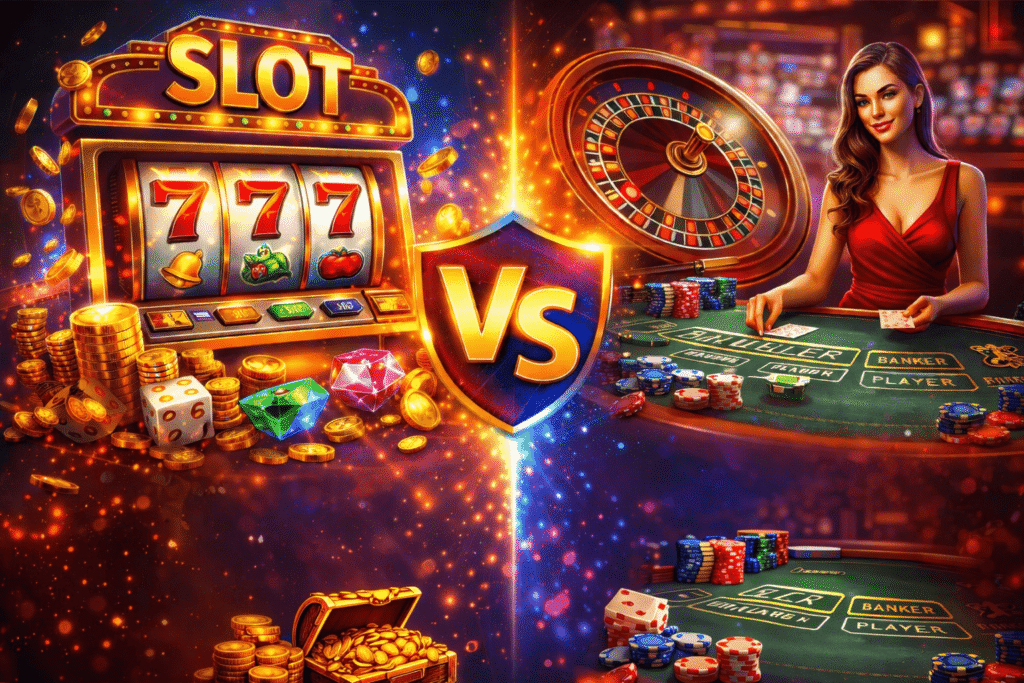 เกมสล็อตต่างจากคาสิโน